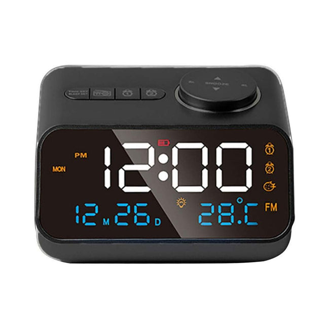 LED Digital Alarm Clock with Calendar, Temperature, FM Radio & Snooze