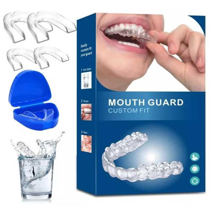 4X Bruxism Mouth Guard Teeth Clenching Stop Reusable with Storage Case