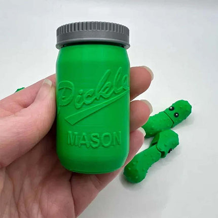 3D Printed Pickles in Mason Jar, Fun Gift for Everyone