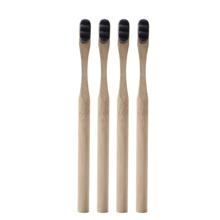 4-Pack Eco Gray Bamboo Toothbrush with Ultra Dense Bristles
