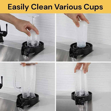 Kitchen Sink Glass Rinser, Automatic Cup & Bottle Washer for Bar