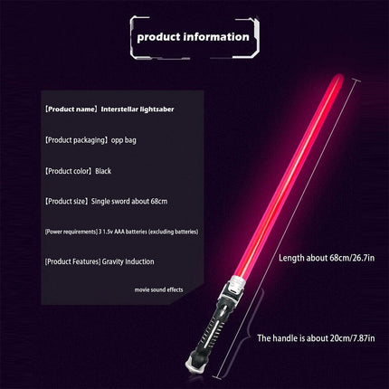 2 Pack LED Lightsaber Swords Colorful Flashing Light with Sound Toy
