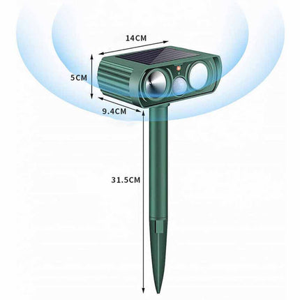 1PC Solar Ultrasonic Pest Repeller Motion Sensor Animal Bird Rat Repellent
