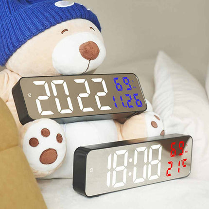 LED Digital Wall Clock, Large Screen with Time, Temperature & Humidity Display