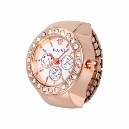 Bling Women's Finger Ring Watch, Analog Quartz Ring Watch