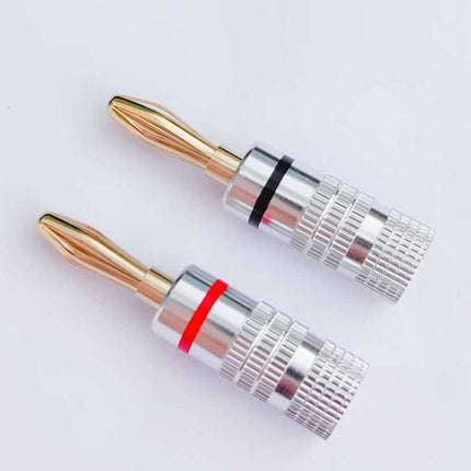 Professional Banana Plugs 8 Pack 24K Gold Plated HiFi Red Black