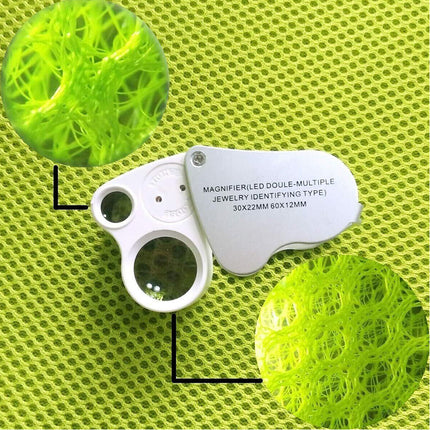 LED 30X 60X Jewelers Loupe Magnifier Magnifying Glass