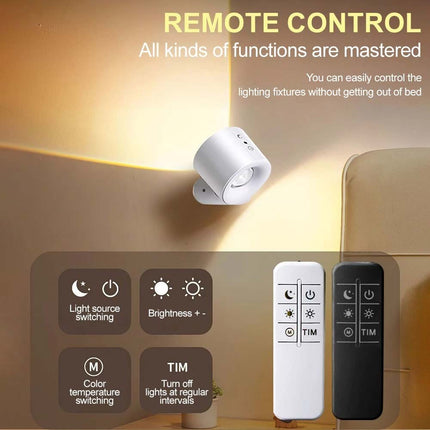 Rechargeable LED Magnetic Wall Mounted Night Lamp with Remote