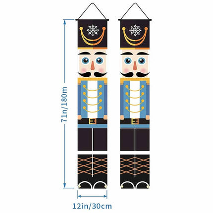 Nutcracker Soldier Door Banner Couplet Merry Christmas 1.8M Xmas Decor