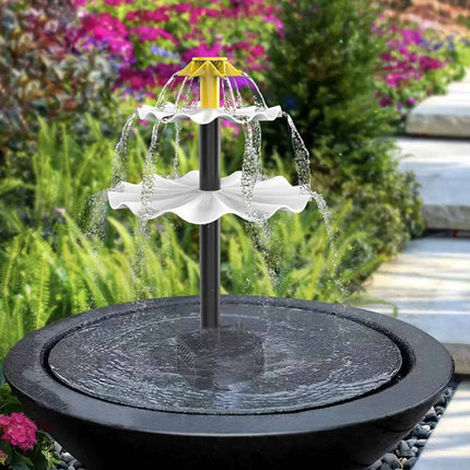 3-Tier Solar Bird Bath Fountain with Pump and Solar Panel for Garden