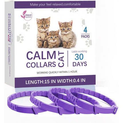 4 Pack Calming Collar for Dogs Cats Pet Pheromone Collar Anxiety Relief