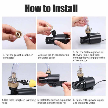 DC 12V Submersible Brushless Water Pump Aquarium Fountain Fish Pond 500L/H