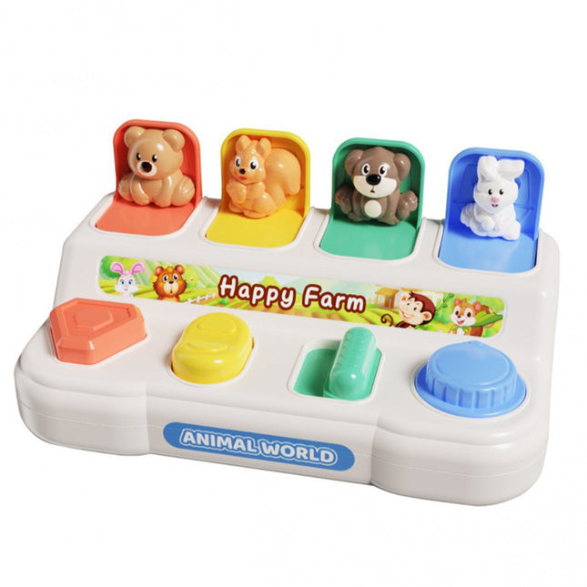 Montessori Baby Pop-Up Animals Toy, Interactive Sensory for Toddlers