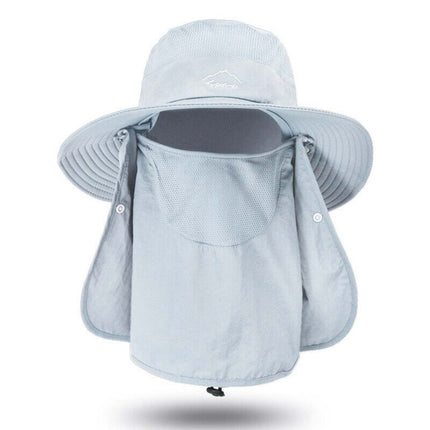 Outdoor Sun UV Protection Fishing Cap Neck Face Flap Hat Wide Brim Summer
