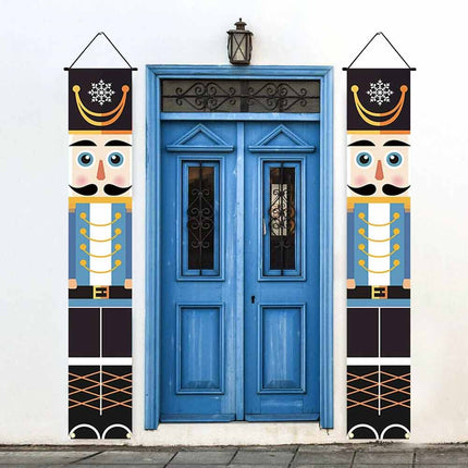 Nutcracker Soldier Door Banner Couplet Merry Christmas 1.8M Xmas Decor