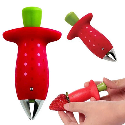Strawberry Slicer Cutter Corer Huller Fruit Leaf Stem Remover Kitchen Gadget