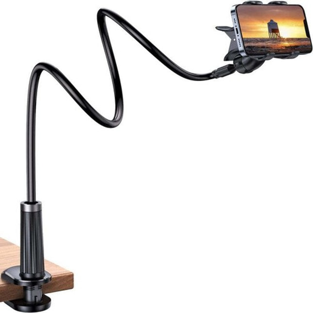 UGREEN Adjustable Bed Phone Holder, Overhead Clamp Long Arm for 4-7.2" Devices