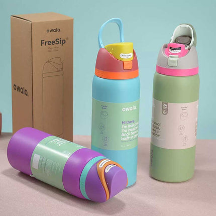 1X Random Owala FreeSip Water Bottle Stainless Steel Insulated Portable Sports