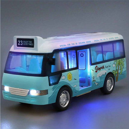 Simulation School Bus Toy with Sound, Light & Opening Doors for Kids