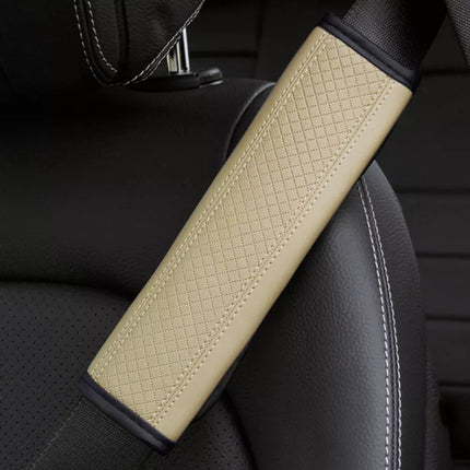 Car Seat Belt Shoulder Pad 2PCS Leather Embossed Soft Comfortable Cover
