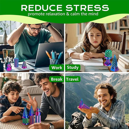 6 Pack Spiral Cone Toys, 3D Printed Impossible Pass-Through Anxiety
