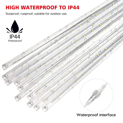 10PCS 50cm Meteor Shower LED Rain Drop String Light, Falling Star Decor