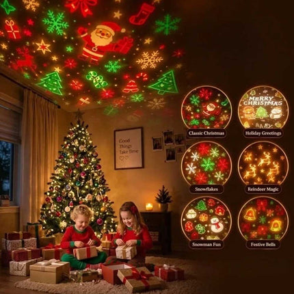 Christmas Santa Tree Projection Lamp, USB Holiday Night Light Decor
