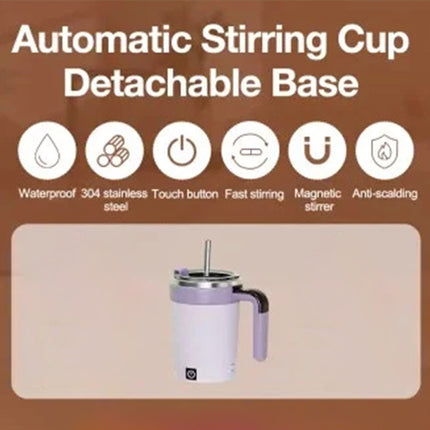 Rechargeable Automatic Stirring Cup, Magnetic Mixer Stainless Steel Coffee Mug