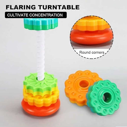 Fun Spinning Rainbow Stacking Tower with Gears for Toddlers