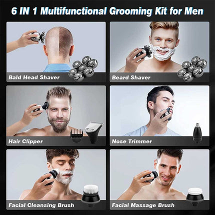 7 Head Electric Shaver Men Bald Beard Hair Skull Trimmer Remover Razor