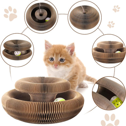 Magic Organ Cat Scratching Board Foldable Adventure Ball & Toy Ball Bed