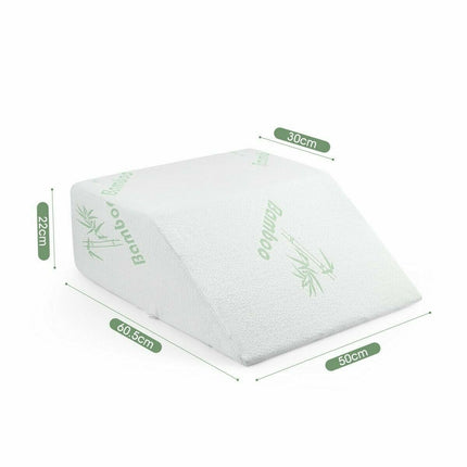 Cool Gel Memory Foam Wedge Elevation Pillow – Leg Raiser Support Cushion