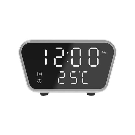 Wireless Charging Alarm Clock 15W Date Temperature Display Bedside