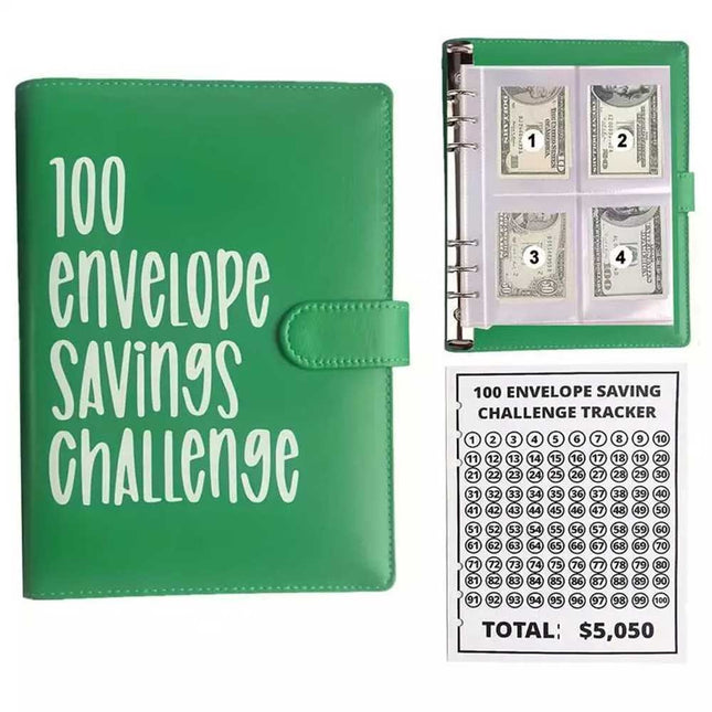 100 Envelope Cash Challenge Budget Planner A5 Money Saving Book