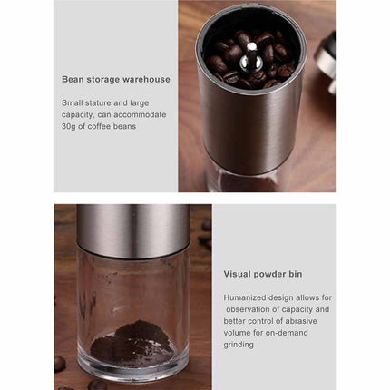 Portable Travel Hand Coffee Bean Grinder Stainless Steel Conical Burr