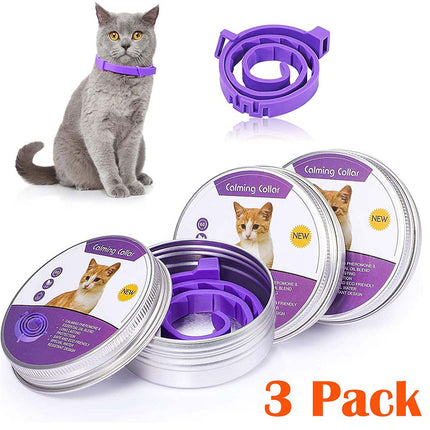 3x Cat Calming Collar 38cm Natural Lavender Pheromone Anxiety Relief
