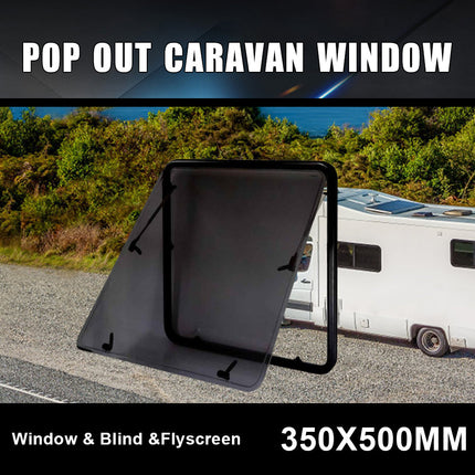 RV Caravan 350*500mm Push Out Flat Window Locking Handle with Strut Attachment