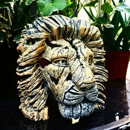 Resin Lion Head Sculpture, Contemporary Home Decor Table Display Gift