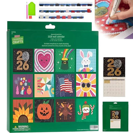 2026 Diamond Painting Calendar Kit – DIY Wall Art with 12 Months