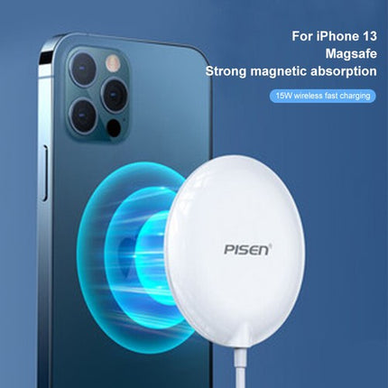 Pisen 15W Fast Charger Pad Magnetic MagSafe for iPhone 14/13 Pro Max/12 Mini