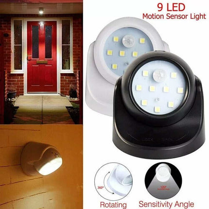 360° Battery LED Motion Sensor Security Light, Indoor/Outdoor Garden New