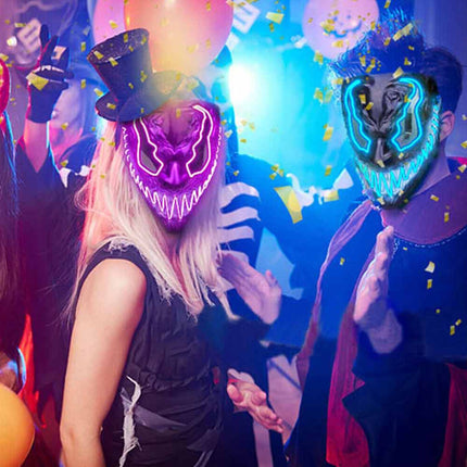 Halloween Venom Mask LED Light Up Neon Mask Scary Costume Cosplay