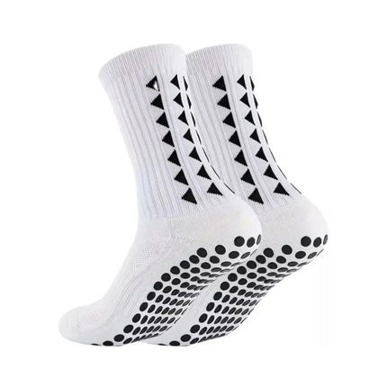 White Sports Grip Socks 4 Pairs Football Rugby Anti Slip Non Slip Unisex