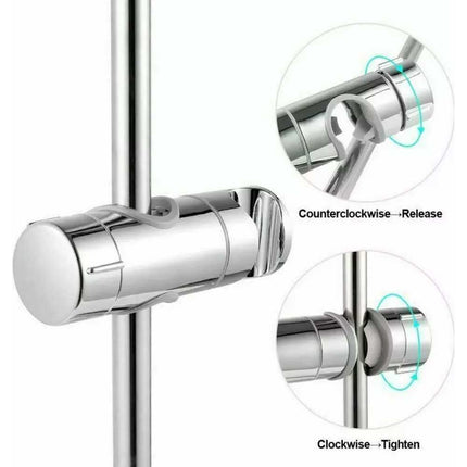 Adjustable Shower Riser Rail Holder with Hose Slider Clamp Bracket