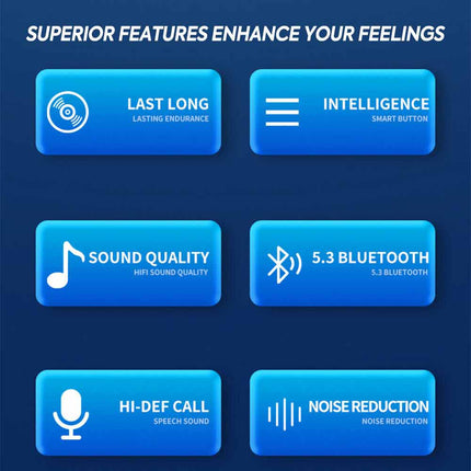 Bluetooth 5.3 Earbuds Wireless Earphones Sports Stereo Ear Hook Headphones