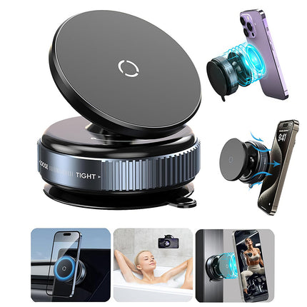 Electric Car Phone Holder Magnetic Vacuum Suction Cup 360° Rotation Mount