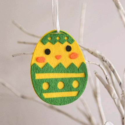 24PCS Hanging Easter Felt Eggs Decoration Set with Chicks & Bunny Home Decor