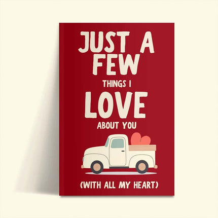 Just A Few Things I Love About You Fill In Blank Gift Book With All My Heart