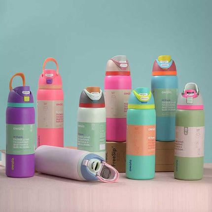 1X Random Owala FreeSip Water Bottle Stainless Steel Insulated Portable Sports