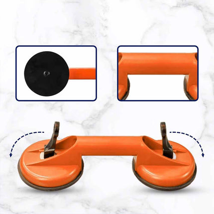 Dual Suction Cup Pad Lifter 50kg Sucker Plate Glass Tile Mirror Puller